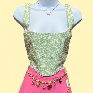 Princess Polly Green Floral Women's Top